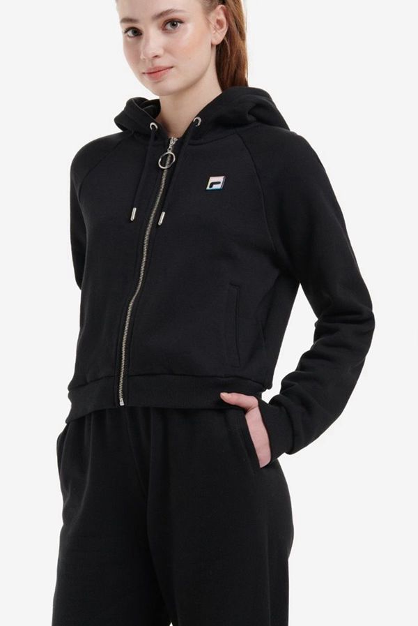 Sudaderas Fila Mujer Negras - Anja Embroidered Logo Zip - España 346598XZH